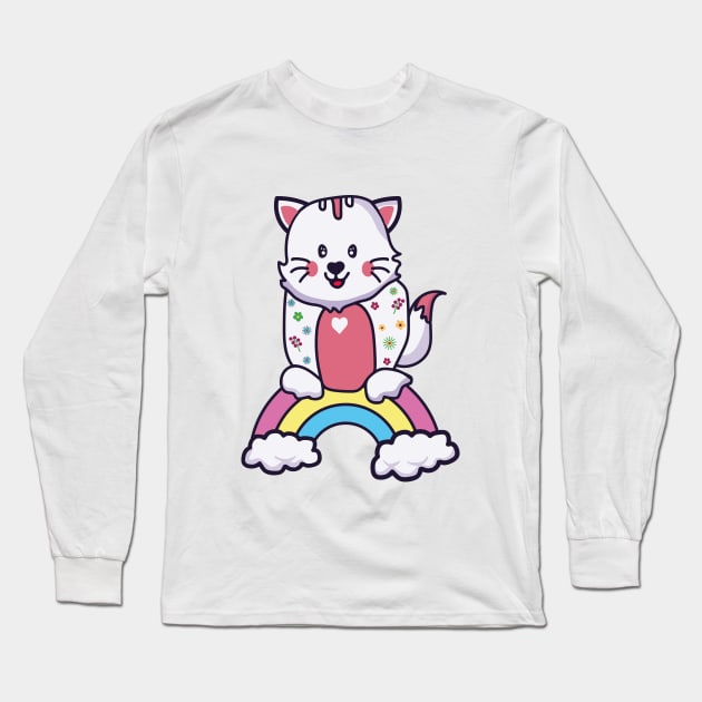 Cute Cat Long Sleeve T-Shirt by EpicMums